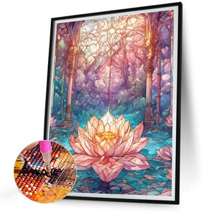 Lotus Pond Palace 30*40CM (canvas) Full Round Drill Diamond Painting