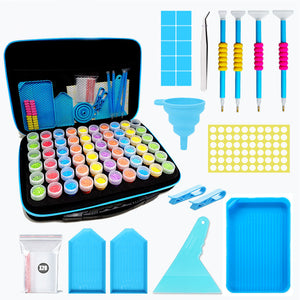 108PCS Large Capacity Diamond Painting Kits Organizer with 60 Bottles (Blue #3)