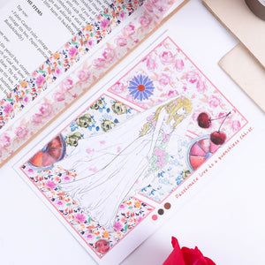 12 Rolls Color Tape Flower Washi Tape Set for DIY Crafts(Flower Hot Stamping 01)