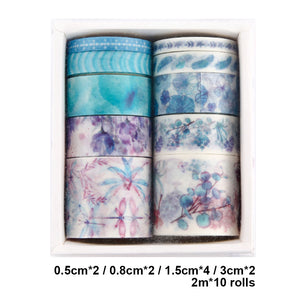 10 Rolls Adhesive Tape Washi Tape Set Color Tape for DIY Craft(Lancel Colour 01)