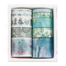 Load image into Gallery viewer, 10 Rolls Adhesive Tape Washi Tape Set Color Tape (Full of Greenery 04)
