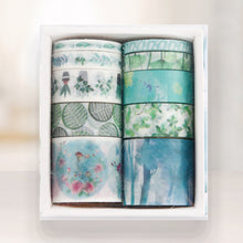Load image into Gallery viewer, 10 Rolls Adhesive Tape Washi Tape Set Color Tape (Full of Greenery 04)
