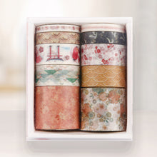 Load image into Gallery viewer, 10 Rolls Adhesive Tape Washi Tape Set Color Tape for DIY Craft (Warm as Jade 07)
