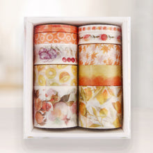 Load image into Gallery viewer, 10 Rolls Adhesive Tape Washi Tape Set Color Tape for DIY Crafts (Fruit Buds 11)
