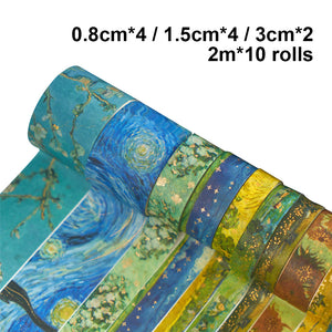 10 Rollen Adhesive Tape Hot Stamping Washi Tape Set for Crafts(Art Collector 01)