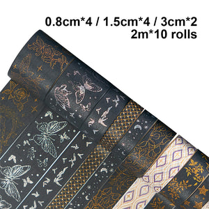 10 Rollen Adhesive Tape Hot Stamping Washi Tape Set (Bright Starry River 02)