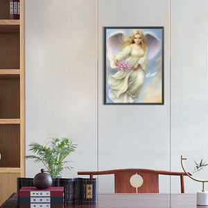 Flower-Carrying Angel 30*40CM (canvas) Full Round AB Drill Diamond Painting