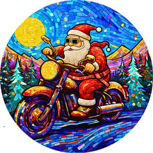 Load image into Gallery viewer, Santa Claus Riding A Motorcycle 40*40CM (canvas) Full Round AB Drill Diamond Painting
