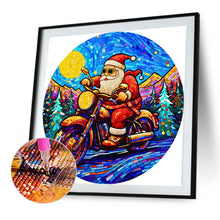 Load image into Gallery viewer, Santa Claus Riding A Motorcycle 40*40CM (canvas) Full Round AB Drill Diamond Painting
