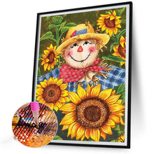 Load image into Gallery viewer, Scarecrow Among Sunflowers 40*55CM (canvas) Full Round AB Drill Diamond Painting
