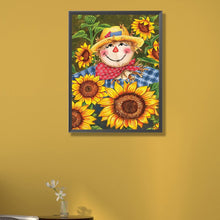 Load image into Gallery viewer, Scarecrow Among Sunflowers 40*55CM (canvas) Full Round AB Drill Diamond Painting
