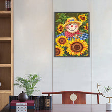 Load image into Gallery viewer, Scarecrow Among Sunflowers 40*55CM (canvas) Full Round AB Drill Diamond Painting
