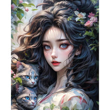 Load image into Gallery viewer, Girl And Cat 40*50CM (canvas) Full Round AB Drill Diamond Painting
