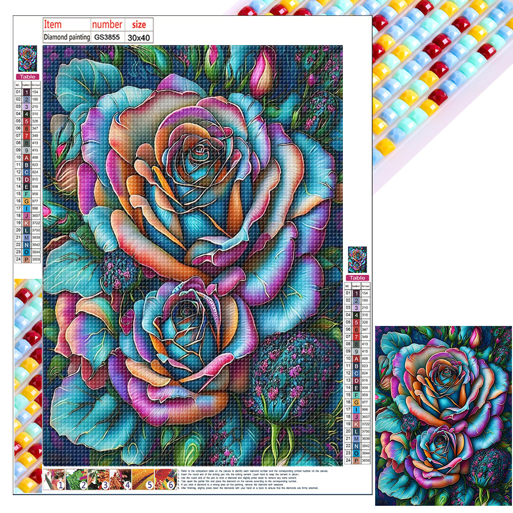 Rose 30*40CM (canvas) Full Square Drill Diamond Painting