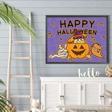 Load image into Gallery viewer, Cute Pumpkin Lantern And Animals 40*30CM (canvas) Full Round Drill Diamond Painting
