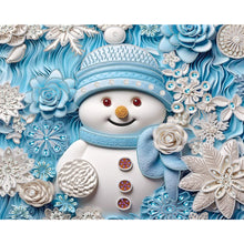Load image into Gallery viewer, Snowman¡¤Blue 40*50CM (canvas) Partial Special-Shaped Drill Diamond Painting
