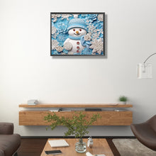 Load image into Gallery viewer, Snowman¡¤Blue 40*50CM (canvas) Partial Special-Shaped Drill Diamond Painting
