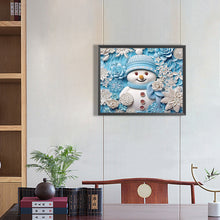 Load image into Gallery viewer, Snowman¡¤Blue 40*50CM (canvas) Partial Special-Shaped Drill Diamond Painting
