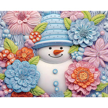 Load image into Gallery viewer, Snowman¡¤Green 40*50CM (canvas) Partial Special-Shaped Drill Diamond Painting
