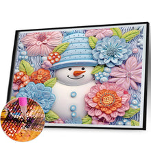 Load image into Gallery viewer, Snowman¡¤Green 40*50CM (canvas) Partial Special-Shaped Drill Diamond Painting
