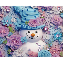 Load image into Gallery viewer, Snowman¡¤Purple 40*50CM (canvas) Partial Special-Shaped Drill Diamond Painting
