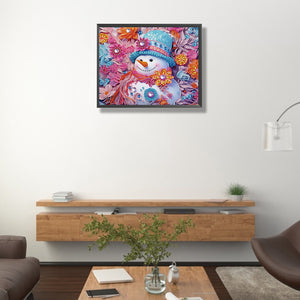 Snowman¡¤Powder 40*50CM (canvas) Partial Special-Shaped Drill Diamond Painting