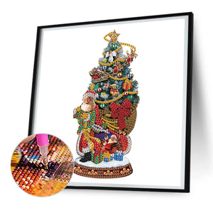 Christmas Atmosphere 30*30CM (canvas) Partial Special-Shaped Drill Diamond Painting