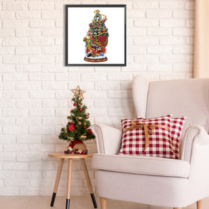 Christmas Atmosphere 30*30CM (canvas) Partial Special-Shaped Drill Diamond Painting