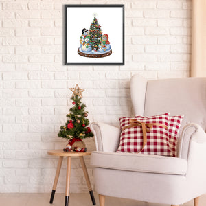 Christmas Atmosphere 30*30CM (canvas) Partial Special-Shaped Drill Diamond Painting
