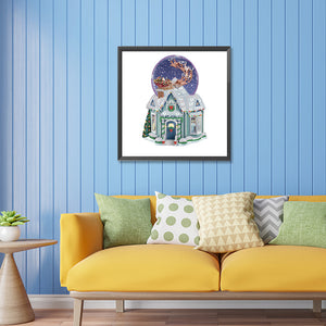Christmas Atmosphere 30*30CM (canvas) Partial Special-Shaped Drill Diamond Painting