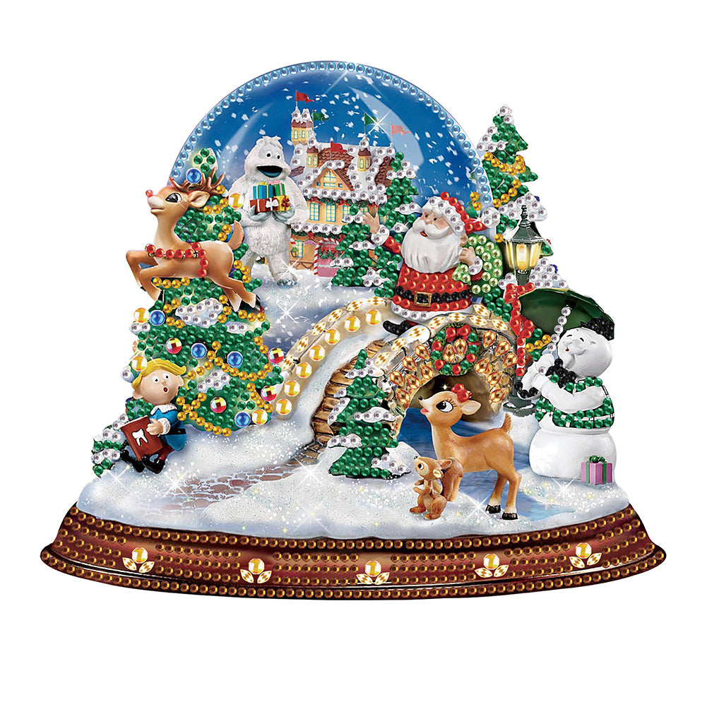 Christmas Atmosphere 30*30CM (canvas) Partial Special-Shaped Drill Diamond Painting