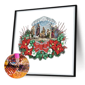 Christmas Atmosphere 30*30CM (canvas) Partial Special-Shaped Drill Diamond Painting