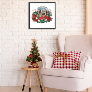 Christmas Atmosphere 30*30CM (canvas) Partial Special-Shaped Drill Diamond Painting