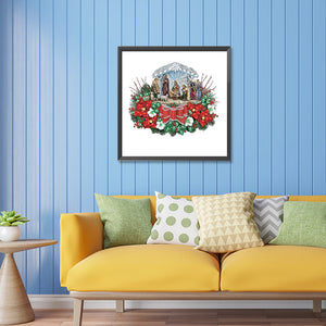 Christmas Atmosphere 30*30CM (canvas) Partial Special-Shaped Drill Diamond Painting