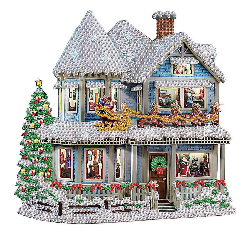 Christmas Atmosphere 30*30CM (canvas) Partial Special-Shaped Drill Diamond Painting