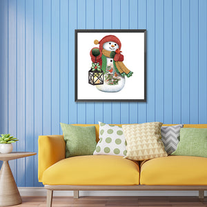 Christmas Snowman 30*30CM (canvas) Partial Special-Shaped Drill Diamond Painting