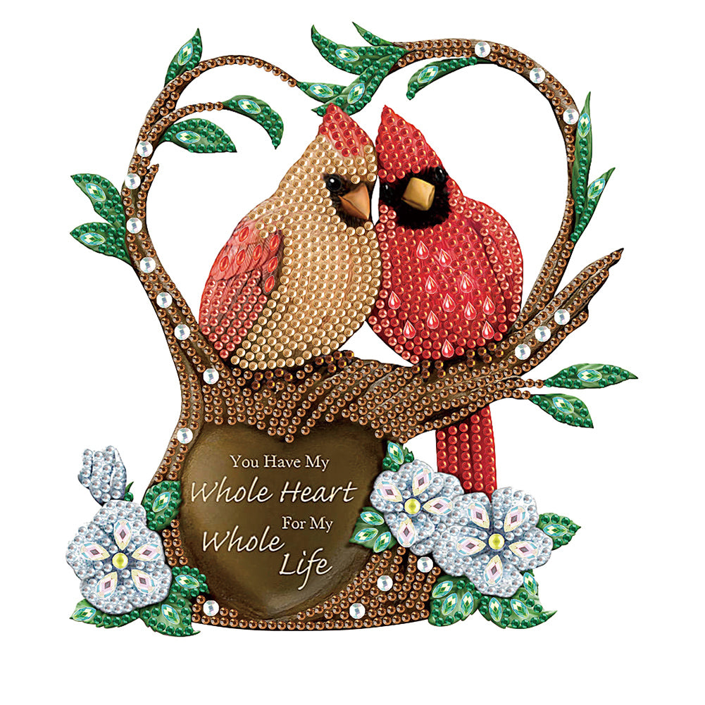 Christmas Cardinal 30*30CM (canvas) Partial Special-Shaped Drill Diamond Painting