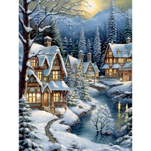 Load image into Gallery viewer, Small Town In The Snow 30*40CM (canvas) Full Round Drill Diamond Painting
