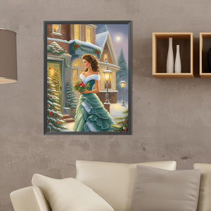 Santa Girl 30*40CM (canvas) Full Round Drill Diamond Painting