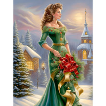 Load image into Gallery viewer, Santa Girl 30*40CM (canvas) Full Round Drill Diamond Painting
