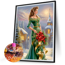 Load image into Gallery viewer, Santa Girl 30*40CM (canvas) Full Round Drill Diamond Painting
