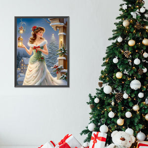 Santa Girl 30*40CM (canvas) Full Round Drill Diamond Painting