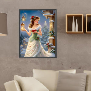 Santa Girl 30*40CM (canvas) Full Round Drill Diamond Painting