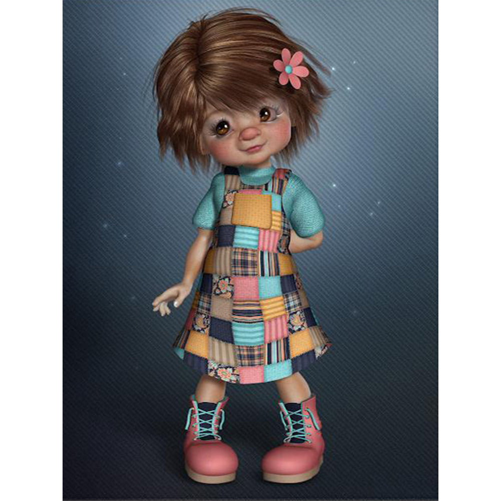 Girl Doll 30*40CM (canvas) Full Round Drill Diamond Painting