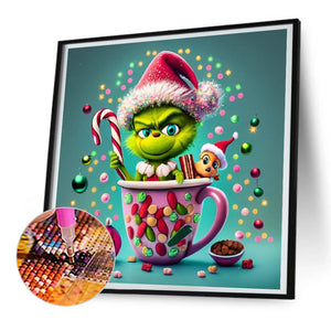 Christmas Green Monster 30*30CM (canvas) Full Round Drill Diamond Painting