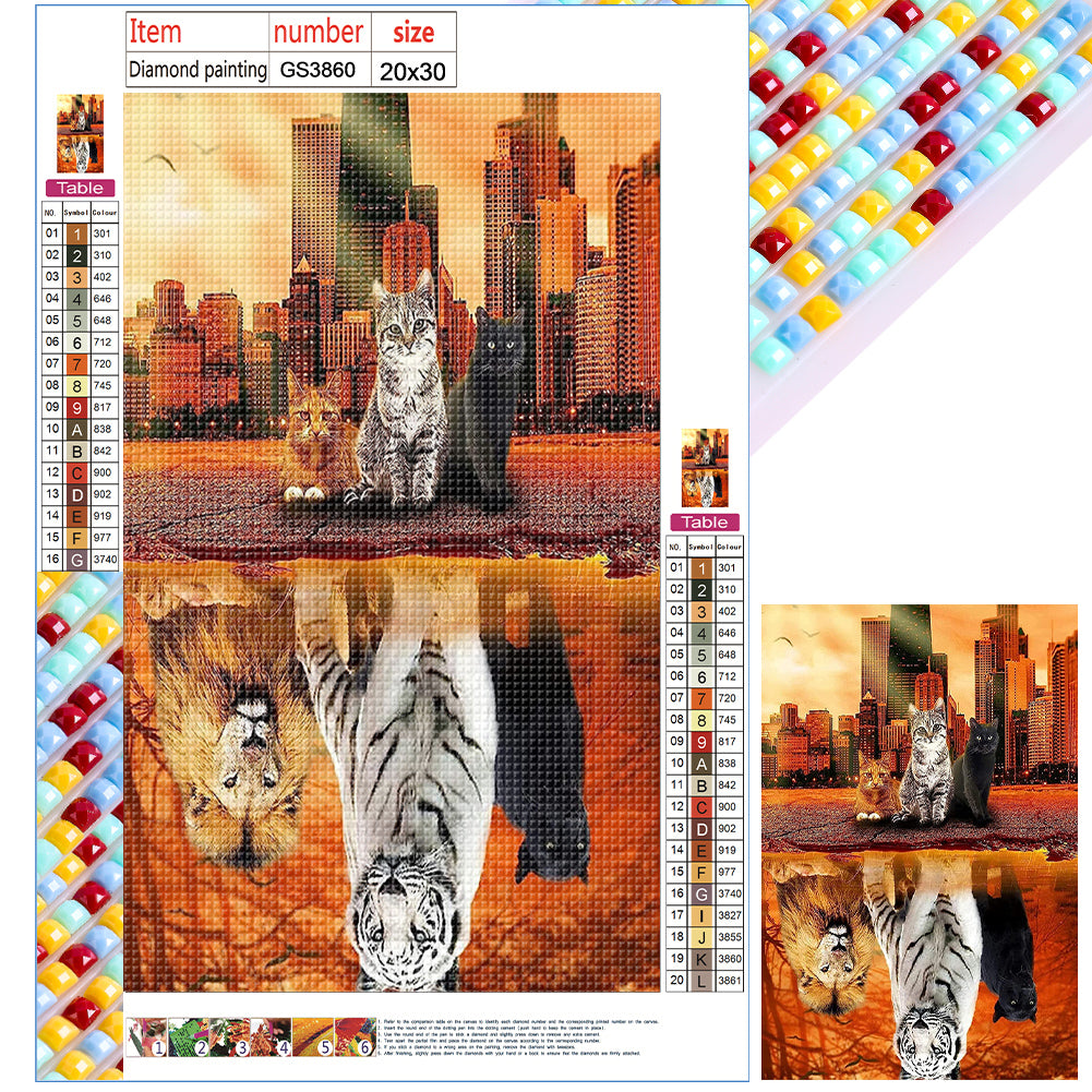 Reflection Animals 20*30CM (canvas) Full Square Drill Diamond Painting