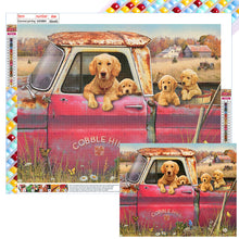 Load image into Gallery viewer, Puppy In Car 50*40CM (canvas) Full Square Drill Diamond Painting
