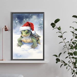 Christmas Turtle 40*60CM (canvas) Full Round Drill Diamond Painting