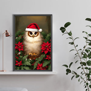Christmas Owl 40*60CM (canvas) Full Round Drill Diamond Painting