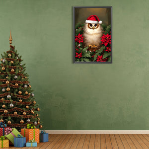 Christmas Owl 40*60CM (canvas) Full Round Drill Diamond Painting